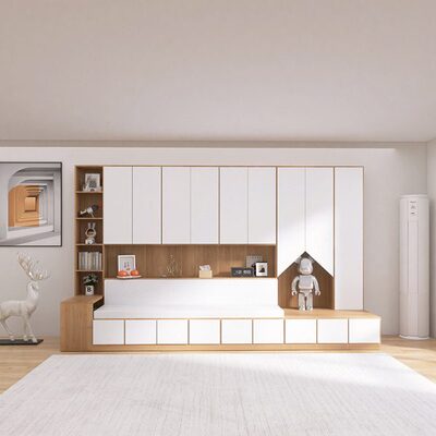 沙发储物柜一体客厅卡座书柜整墙家用背景墙收纳柜多功能组合定制