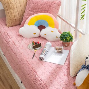 飘窗垫子窗台垫套毛绒卧室北欧风简约现代装饰阳台垫子网红坐垫毯