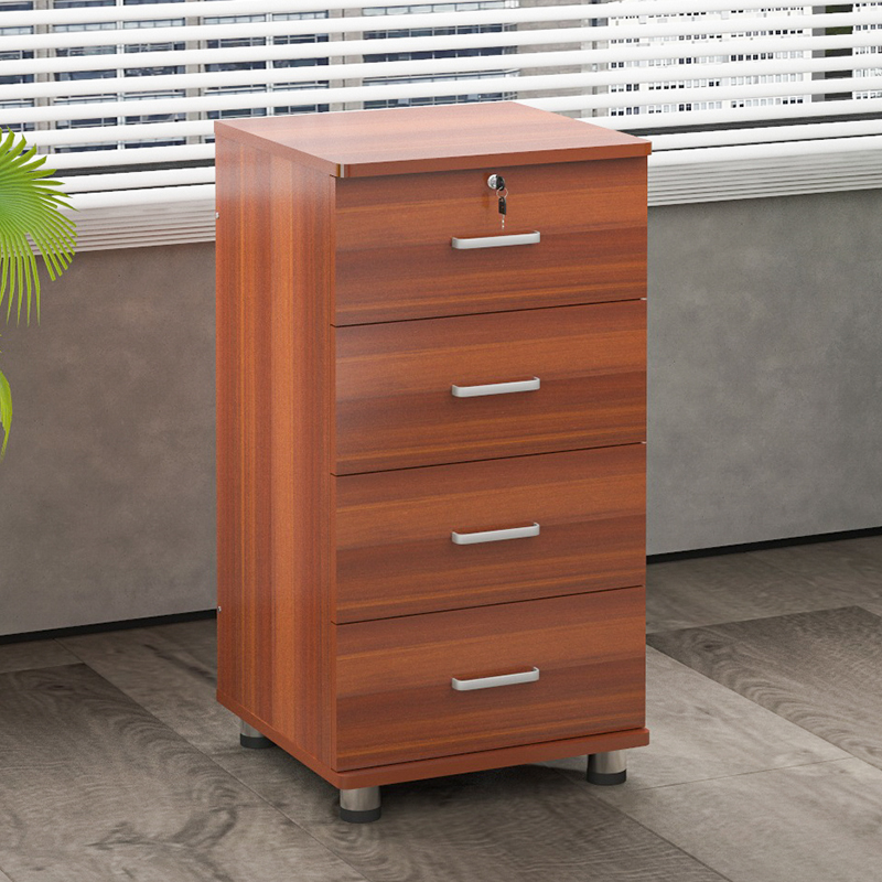 80高移动文件柜k带锁小柜子落地储物柜家用木质矮柜加高多层抽屉