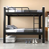 高低架子床学生上下床铁员工宿舍双层铁架床铁艺上下铺公寓床