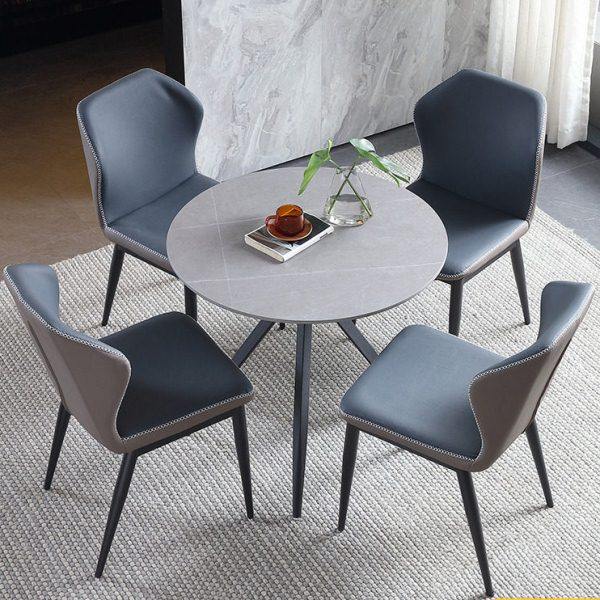 洽谈桌椅组合灰色岩板圆桌一桌四椅轻奢商务接待谈判桌阳台小桌椅,住宅家具,岩板餐桌,淘宝优惠券,粉丝福利购,淘宝优惠卷