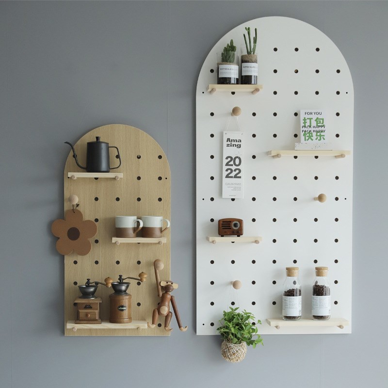 3OBR扇形洞洞板定 做拱形商用免打孔样板间装饰壁挂衣帽架收纳置