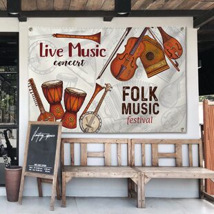 可定制民族风非洲鼓打击乐琴行背景布乐器家居卧室客厅装饰挂布