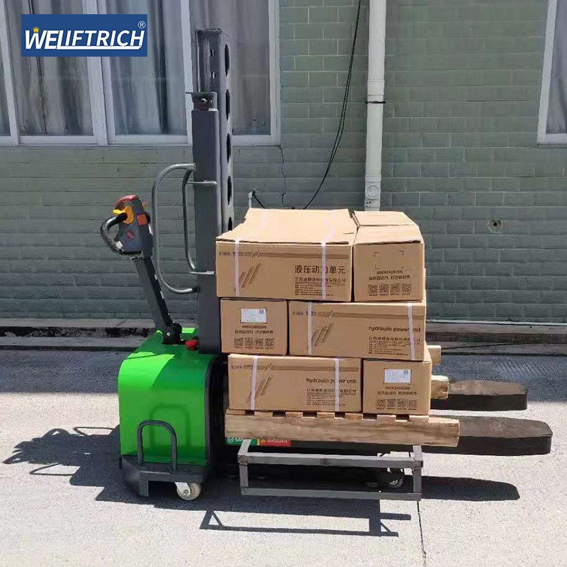 厂家小型1吨全电动自提升堆高车 电动升降随车叉车 自登车