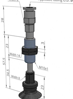 WEJ51-D32/D25/D20/D16/D13/D10-WEM21/WEM22-J-10-6真空吸盘吸嘴