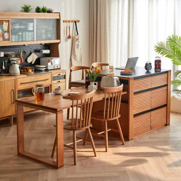 源头厂家北欧实木樱桃木岛台黑胡桃吧台日式一体餐边柜厨房收纳柜,住宅家具,岛台,淘宝优惠券,粉丝福利购,淘宝优惠卷