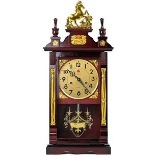 机械座钟老式上弦链发条纯铜机芯台钟实木报时客厅中式机械挂钟表