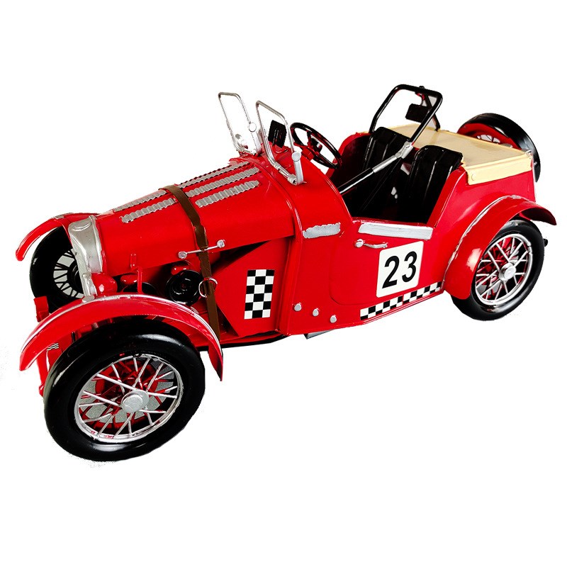 铁皮老爷车模型摆件手工微缩汽车装饰道具摄影类工业风金属工艺品