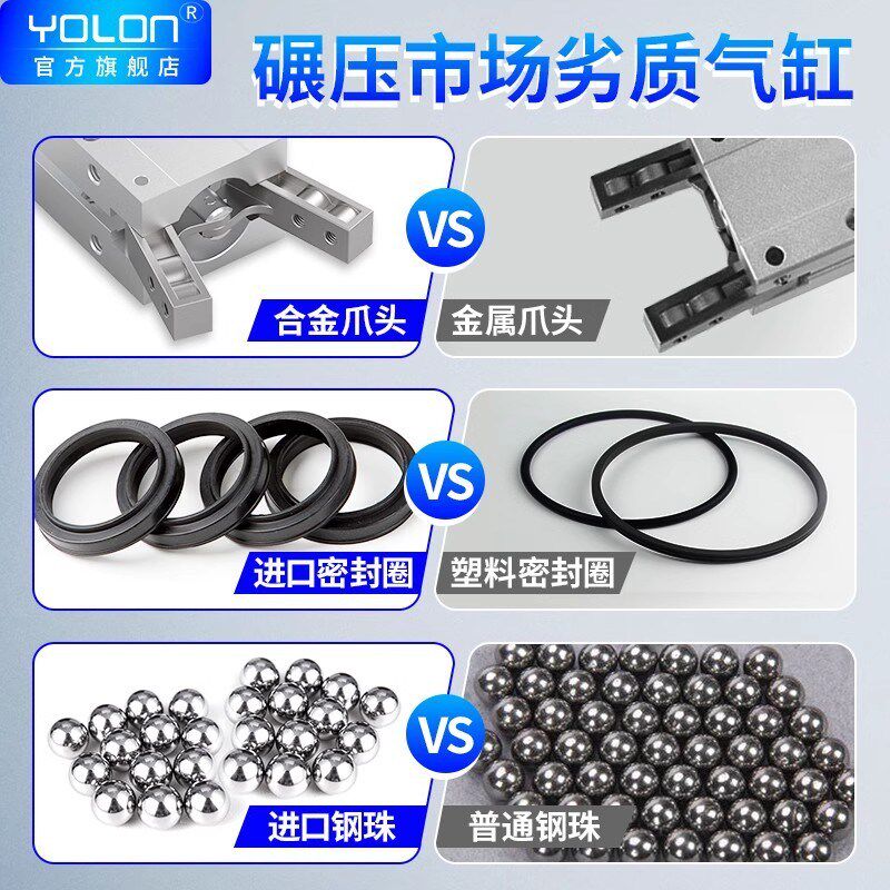 亚德客型HFY16气动手指气缸Y型S支点开闭型夹爪HFTY6/10/20/25/32