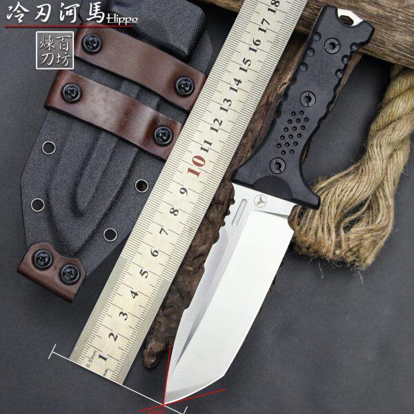百炼河马户外小直刀SLEIPNER工具钢战术刀便携锋利求生防身小刀