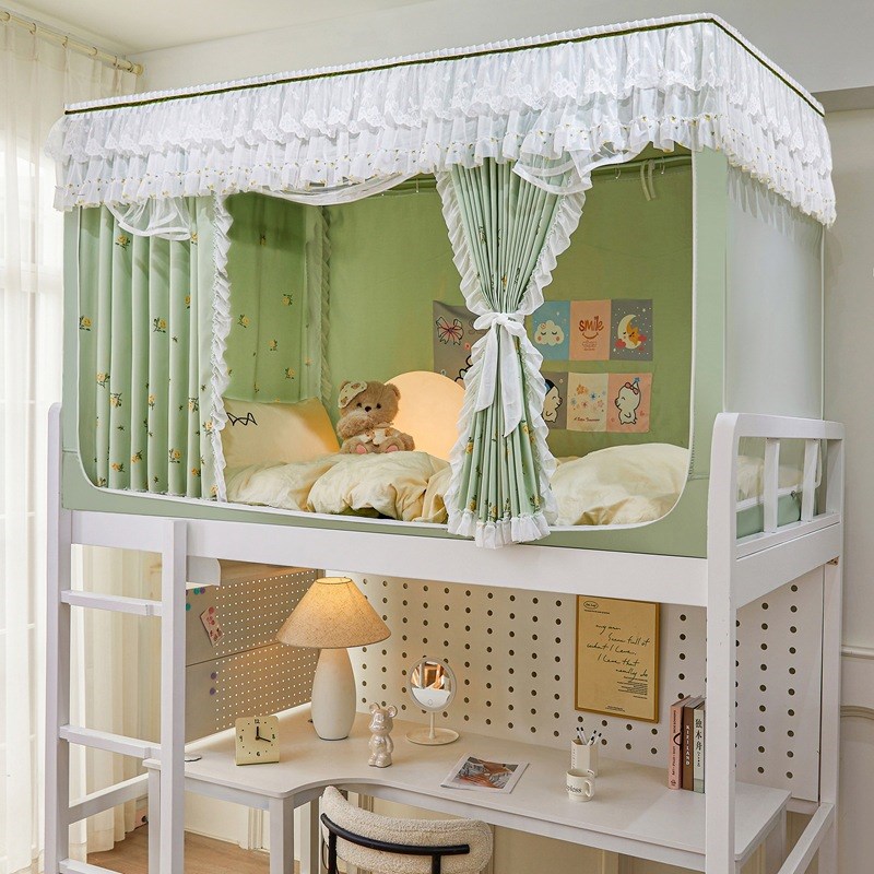 强遮光大学生宿舍床帘蚊帐一体式寝室上下铺通用住校全包单人