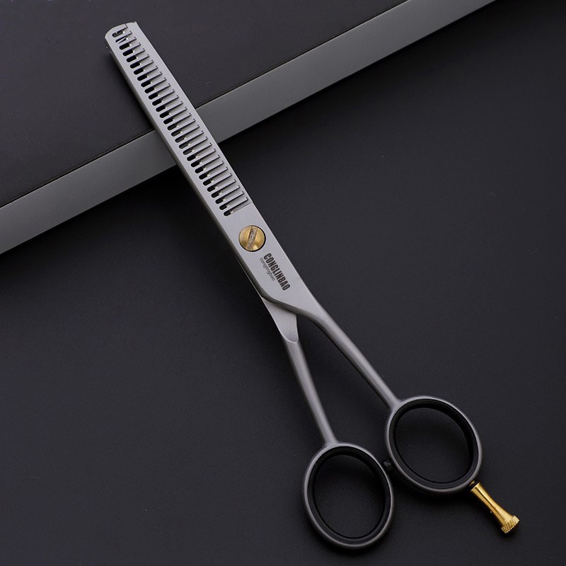英文版篮玉星丛林豹A字剪刀自磨剪刀美发剪刀牙剪打薄剪理发剪刀