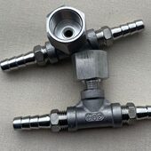 另外两边外径12mm 内螺纹m20x1.5 内丝宝塔三通组合式 不锈钢接头