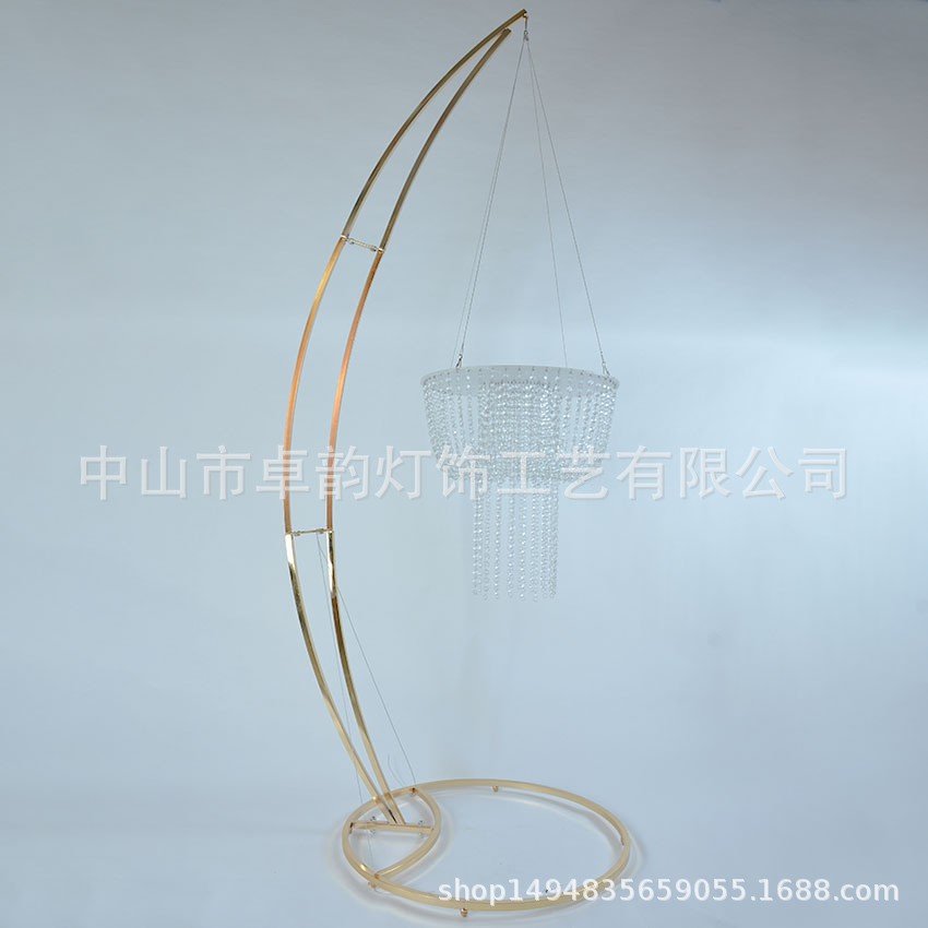 婚庆道具时尚金色亚克力水晶花架婚礼路引背景装饰家居装饰蛋糕架