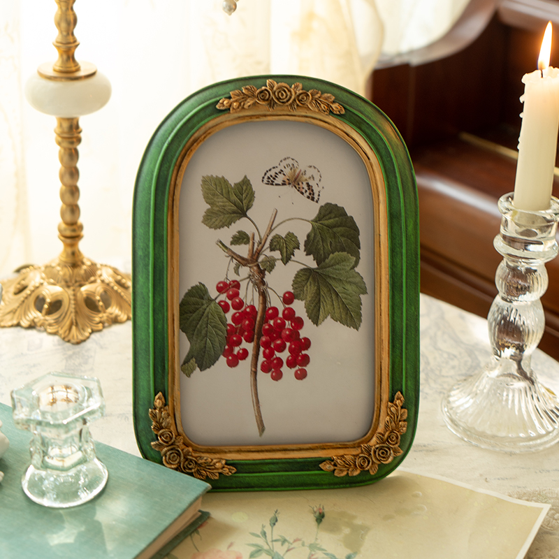 复古欧式中古浮雕墨绿色树脂相框画F框家居摆件墙面装饰雕花壁挂