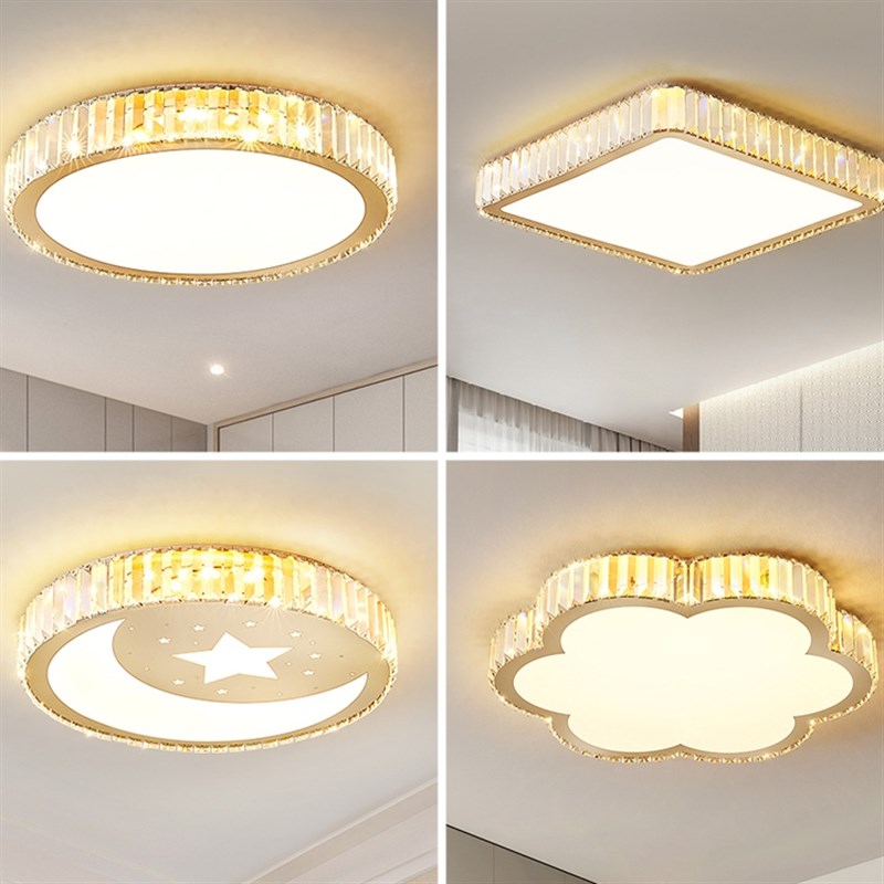 卧室灯吸顶灯现代j简约2024年新款轻奢水晶主卧灯具房间书房过道