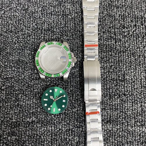 40MM表壳镶钻水果表壳全自动机械手表改装配件适合2813/8215机芯