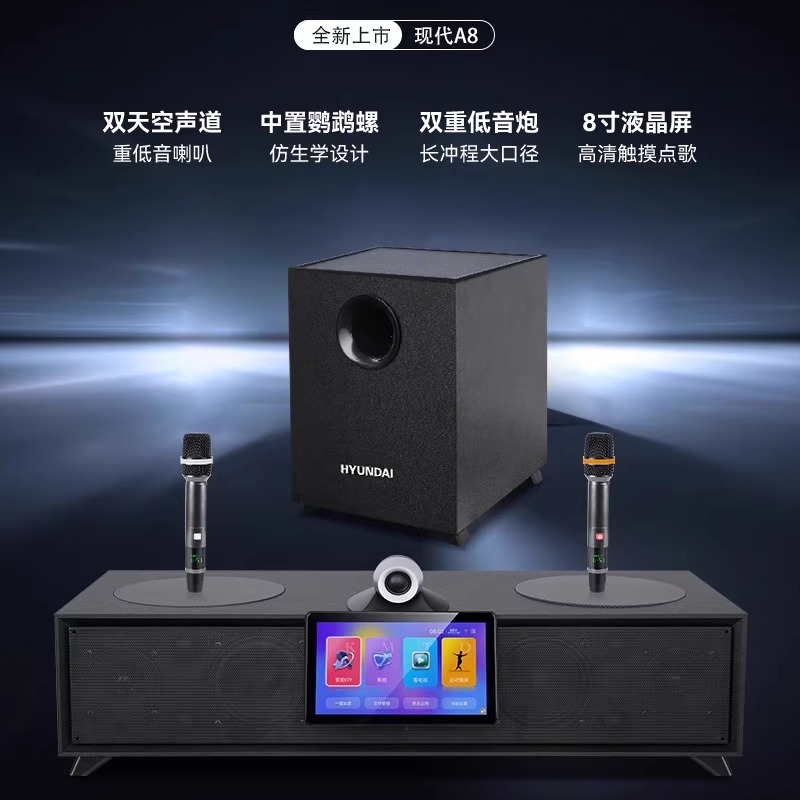 现代A8 KTV音响套装家庭点歌一体机专业K歌组合卡拉OK音箱全套
