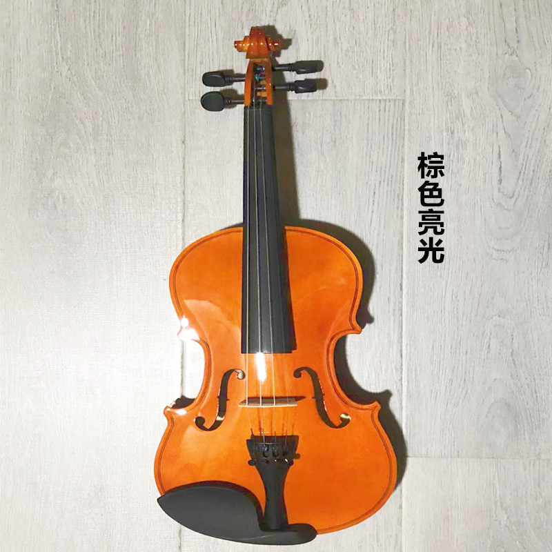 成人儿童初学练习夹板小提琴 实木琴头配件非塑料也有彩色琴