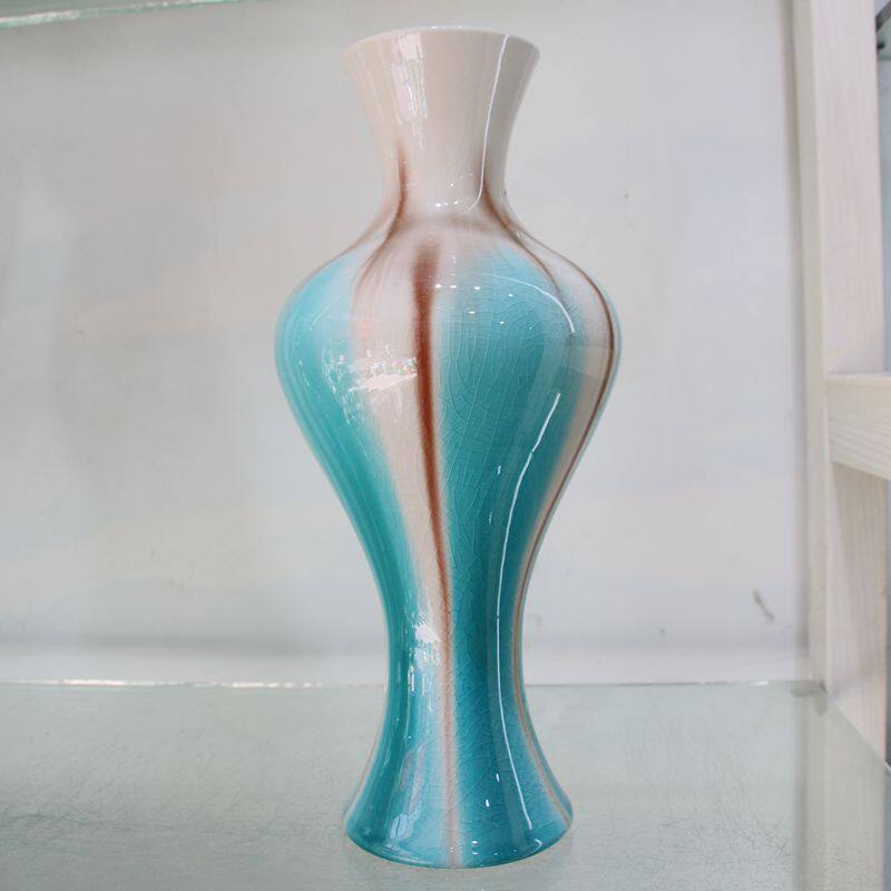 陶瓷窑变花瓶景德镇装饰瓶百件花插中式多色开线花插器家用摆件瓷