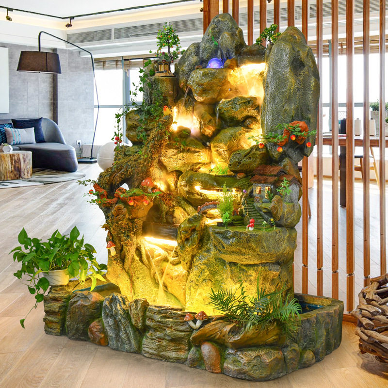 大型假山流水喷泉鱼缸客厅室内阳台装饰品招财庭院创意造景观摆件