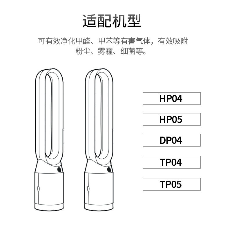适用于戴森空气净化器HP04HP05TP04TP05DP04HEPA滤网活性炭滤芯