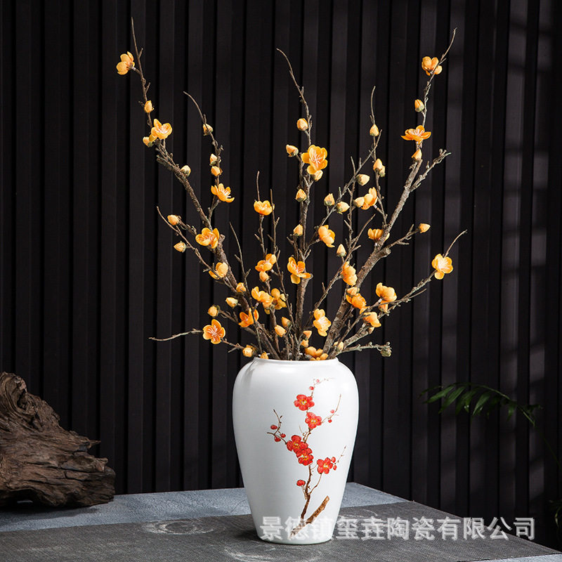 花瓶花艺摆件陶瓷复古干花家居摆设瓷器新中式插花器皿水培鲜花