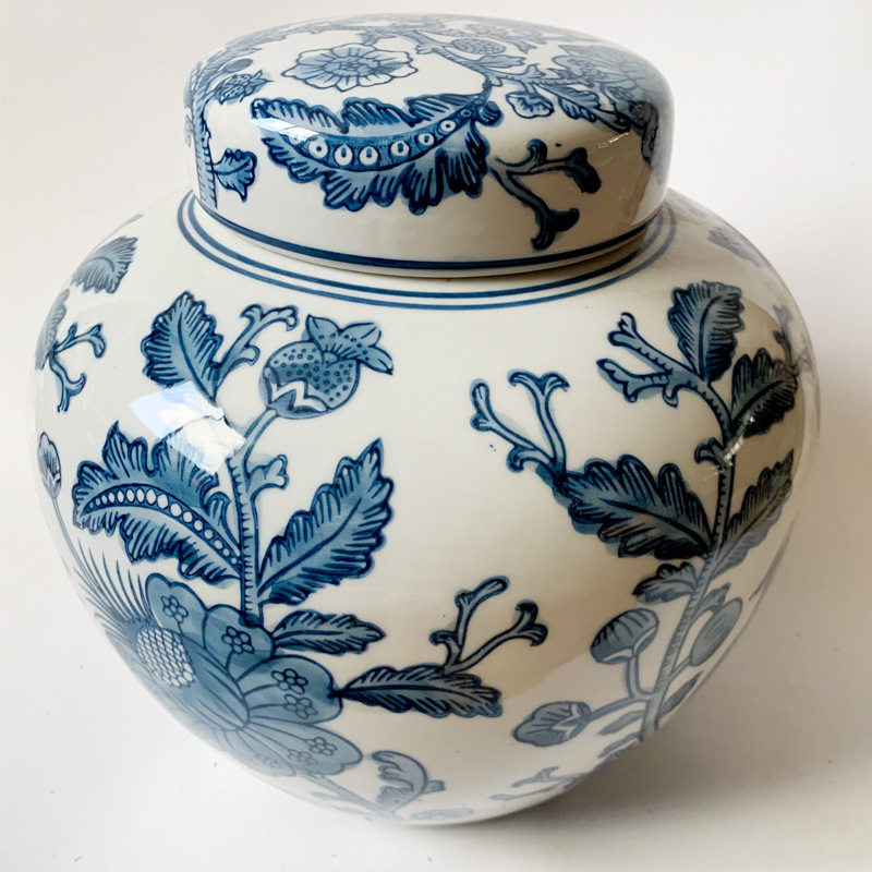 青花瓷中式陶瓷储物罐花瓶插花家居客厅样板房间装饰品花器摆件