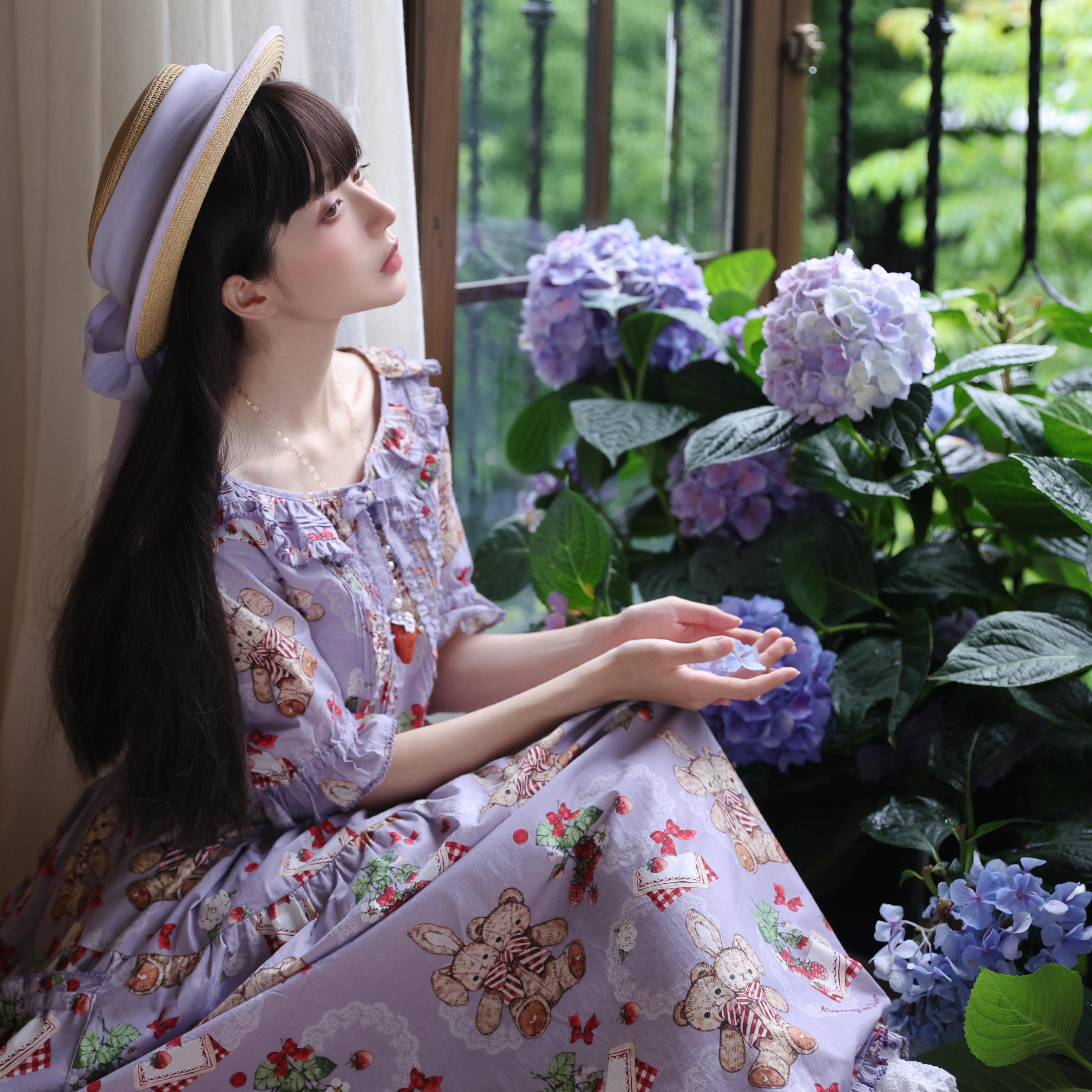 简单款山茶莓果OP/JSK春日花语