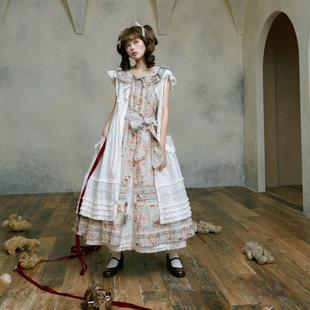 （罩裙现货）织月兔兔罩裙点纱纯棉春日花语Lolita优雅洛丽塔