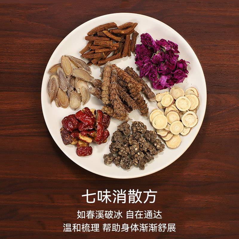 七味消散茶夏枯草蒲公英根猫爪草节玫瑰花甘草灰枣郁金散养生茶