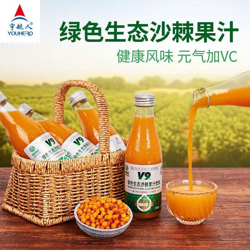 宇航人沙棘原浆绿色生态果汁210ml×10瓶整箱装