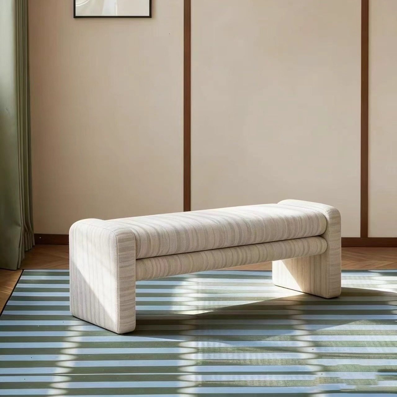 法式长条凳设计师卧室衣帽间沙发凳布艺床尾凳家用玄关入户门长凳