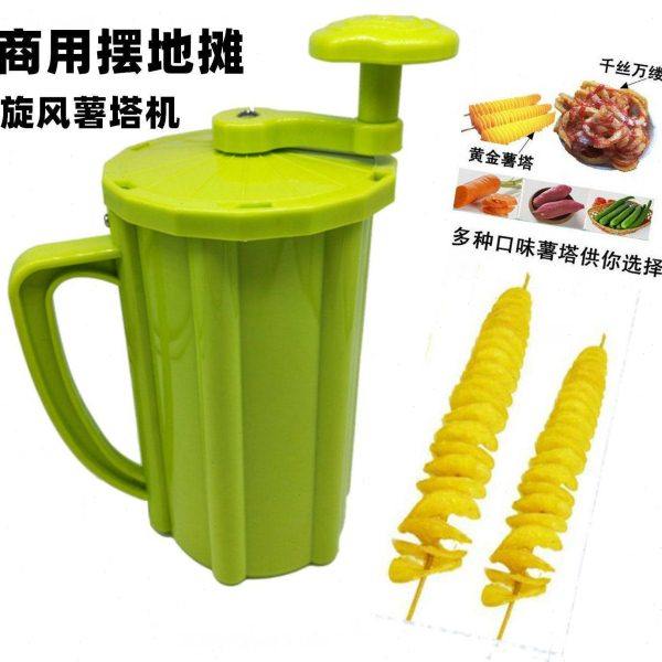 旋风薯塔机手动商用龙卷风土豆机器手摇螺旋切土豆串塔旋转机摆摊