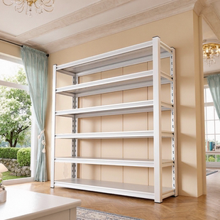 家用置物架货架阳台厨房仓库储藏间收纳架落地式 钢制储物架 一体式