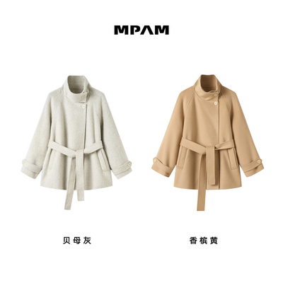 MPAM2026烟囱领山羊绒绵羊毛大衣双面呢短款设计感外套926店铺