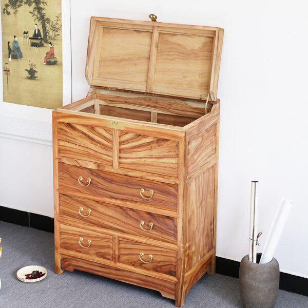 香樟木柜子全樟木复古收纳抽屉橱柜卧室新中式实木家具储物五斗柜
