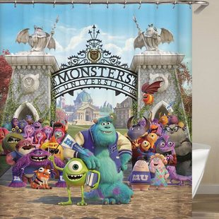 门帘不透窗帘墙布挂帘柜门遮挡帘装饰挂布怪物涤布料浴帘怪兽大学