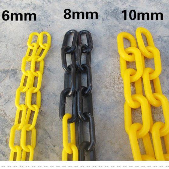 6mm8mm10mm警示塑料链条交通链条安全红白路锥链子隔离防护链条扣