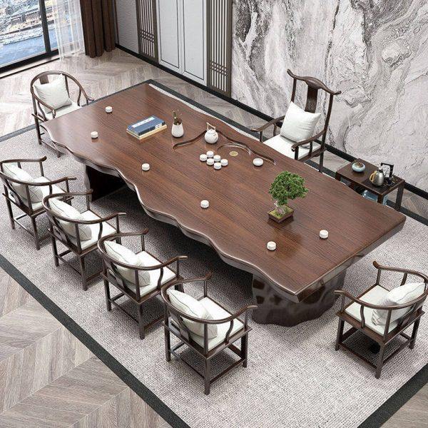 新中式实木大板喝茶桌椅组合公室家用客厅禅意功夫原木泡茶台,商业/办公家具,茶台/茶桌,淘宝优惠券,粉丝福利购,淘宝优惠卷