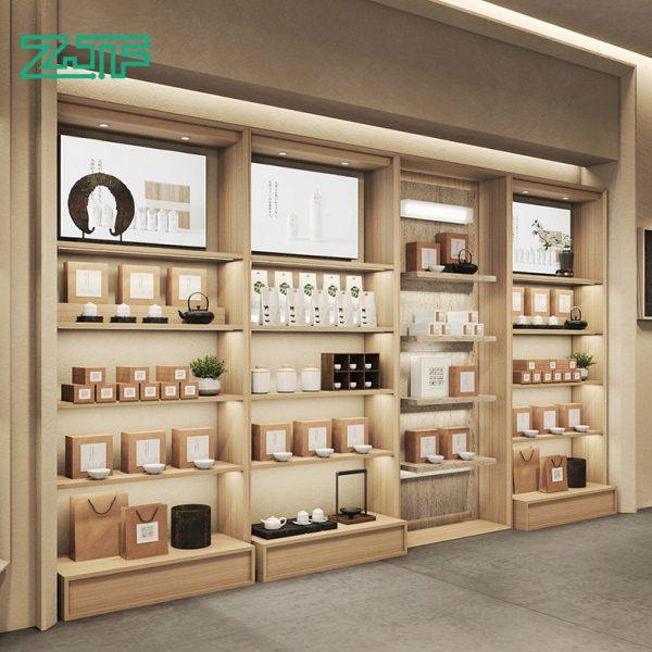 众匠坊简约茶叶展示架木纹货架带灯茶具陶瓷靠墙陈列柜组合定制,商业/办公家具,茶叶柜,淘宝优惠券,粉丝福利购,淘宝优惠卷