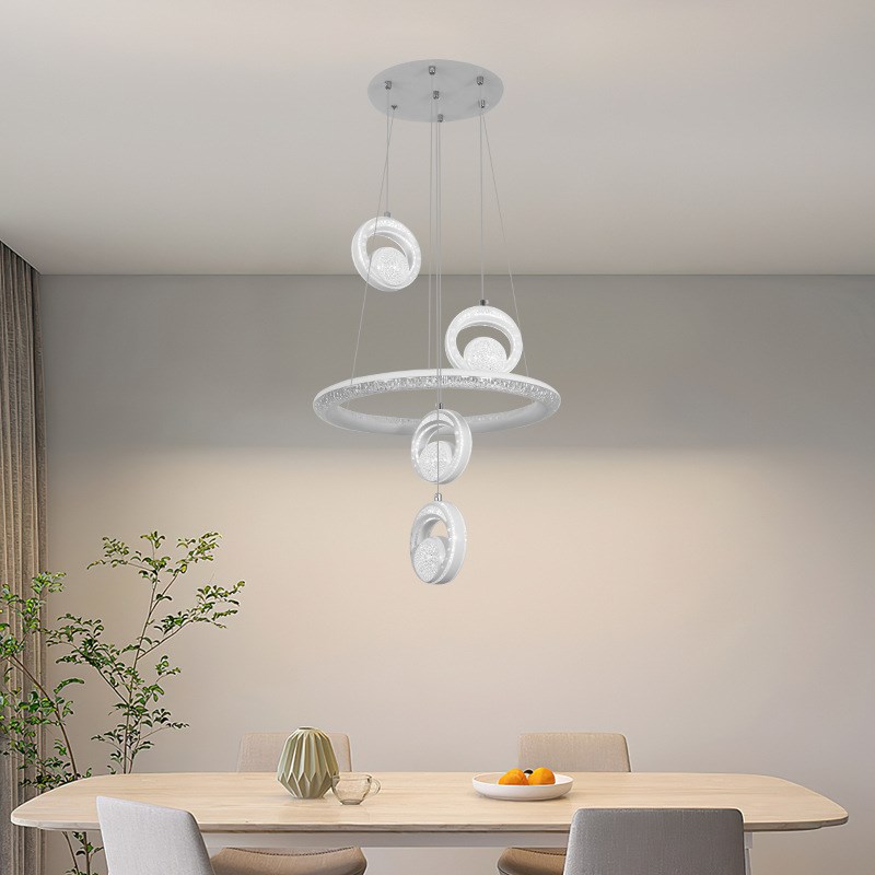 2024现代简约风n客厅创意水晶灯餐厅吊灯咖啡店吧台灯饰中山灯具