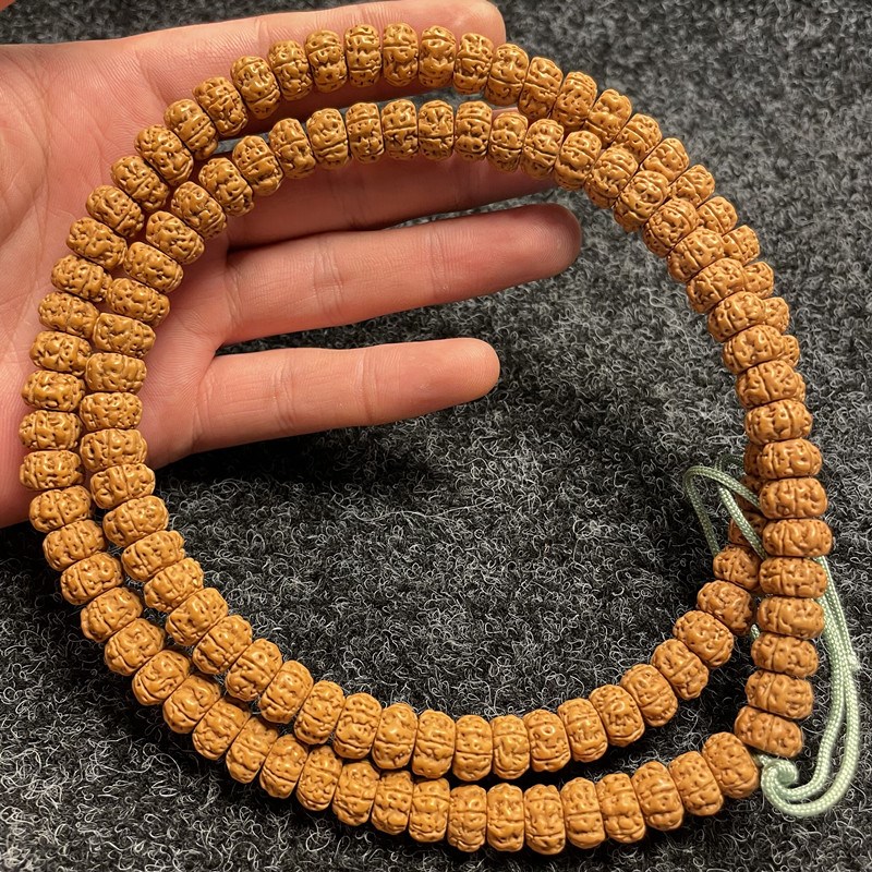 一代树神树e王花王小金刚菩提子108颗蜂窝双龙纹矮桩树王籽