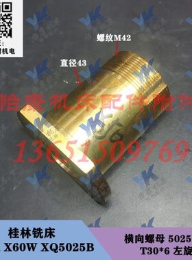 桂林铣床配件 X50A X60W XQ5025B 横向螺母 T30*6/L65