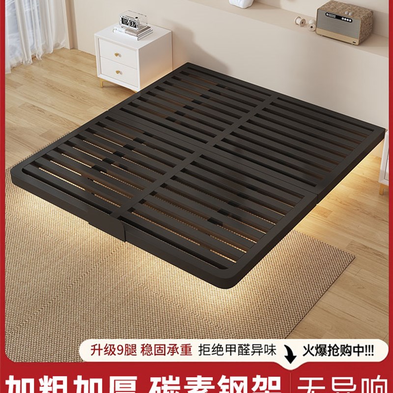 铁艺悬浮床架家用k卧室单人不锈钢排骨架床加粗加厚1米8新款双人