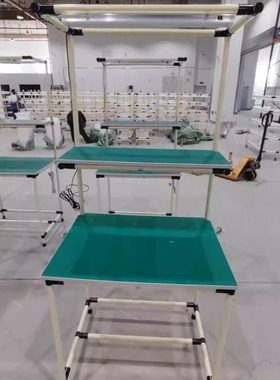 ll带灯台精益管防静电台线棒管操作台双层打包台无尘车间