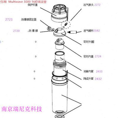 加工配套安东帕Mulitiwave 3000微波罐内罐2433 密封内盖2724