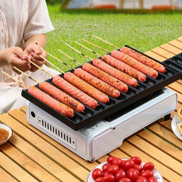 烤肠机路边摊商用脆皮淀粉肠烤机夜市摆摊卡式炉烤肠盘模具铝合金,厨房/烹饪用具,烧烤盘,淘宝优惠券,粉丝福利购,淘宝优惠卷