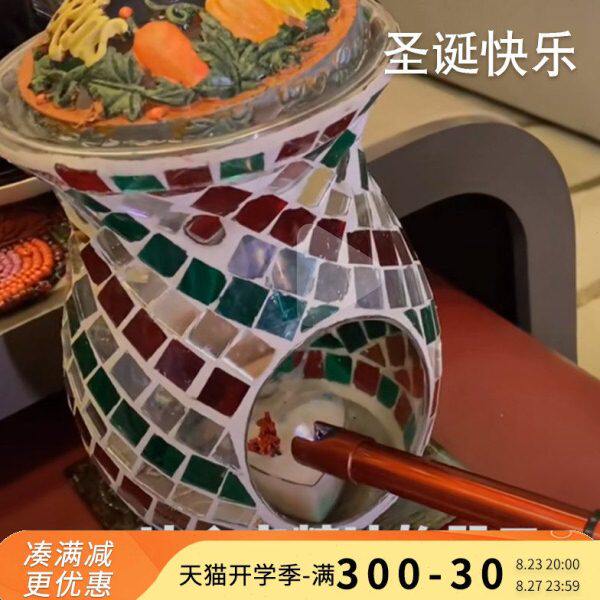 马赛克香薰炉手工玻璃家用香薰灯精油香塔礼物创意蜡烛台精油无火