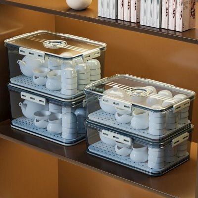 茶具收纳盒防尘盖带盖防尘功夫茶杯茶壶建盏杯子整理储存盒置物架,收纳整理,首饰盒,淘宝优惠券,粉丝福利购,淘宝优惠卷